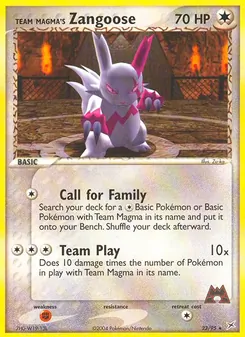Team Magma's Zangoose, Team Magma vs Team Aqua, no. 23