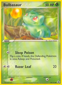 Bulbasaur, FireRed & LeafGreen, no. 54