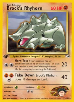 Brock's Rhyhorn, Gym Heroes, n° 22