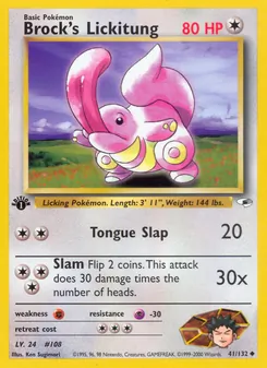Brock's Lickitung, Gym Heroes, n° 41