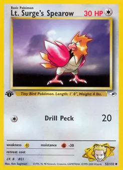 Lt. Surge's Spearow, Gym Heroes, n° 52