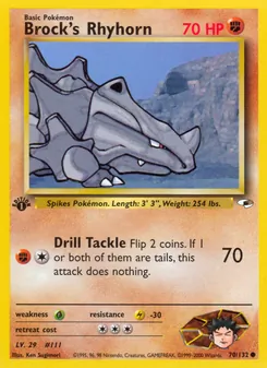 Brock's Rhyhorn, Gym Heroes, n° 70