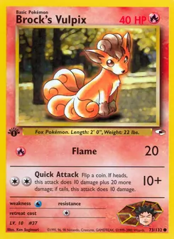 Brock's Vulpix, Gym Heroes, n° 73