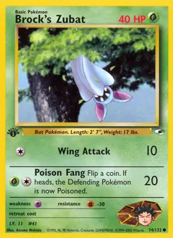 Brock's Zubat, Gym Heroes, n° 74