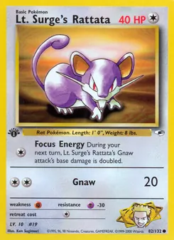 Lt. Surge's Rattata, Gym Heroes, n° 82