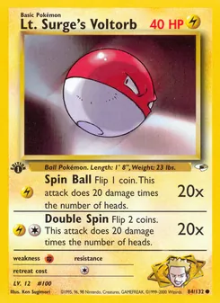Lt. Surge's Voltorb, Gym Heroes, n° 84