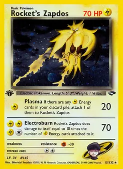 Rocket's Zapdos, Gym Challenge, n° 15