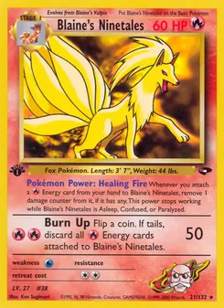 Blaine's Ninetales, Gym Challenge, n° 21