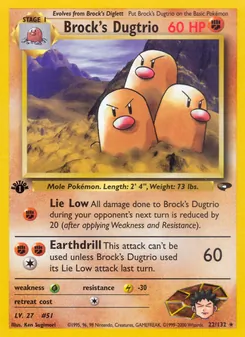 Brock's Dugtrio, Gym Challenge, n° 22