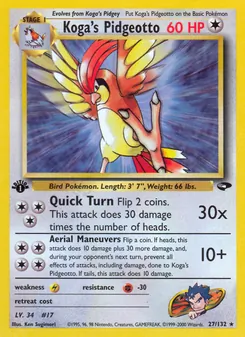Koga's Pidgeotto, Gym Challenge, n° 27