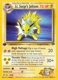Lt. Surge's Jolteon, Gym Challenge, n° 28