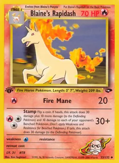 Blaine's Rapidash, Gym Challenge, n° 33