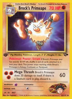 Brock's Primeape, Gym Challenge, n° 35