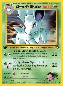 Giovanni's Nidorina, Gym Challenge, n° 44