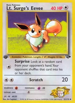 Lt. Surge's Eevee, Gym Challenge, n° 51