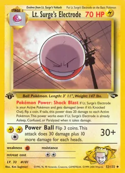 Lt. Surge's Electrode, Gym Challenge, n° 52