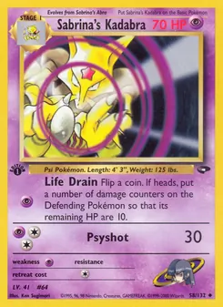 Sabrina's Kadabra, Gym Challenge, n° 58