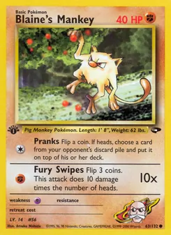 Blaine's Mankey, Gym Challenge, n° 63