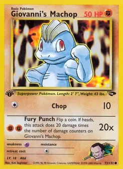 Giovanni's Machop, Gym Challenge, n° 72