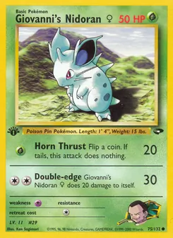 Giovanni's Nidoran ♀, Gym Challenge, n° 75