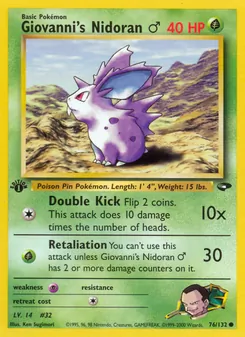 Giovanni's Nidoran ♂, Gym Challenge, n° 76
