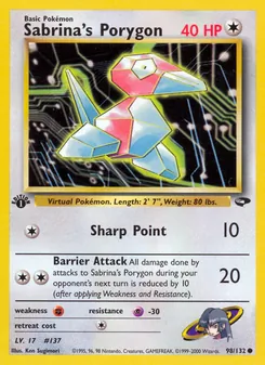 Sabrina's Porygon, Gym Challenge, n° 98