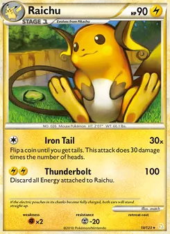 Raichu, HeartGold SoulSilver, no. 10