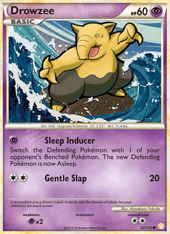 Drowzee, HeartGold SoulSilver, no. 62