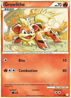 Growlithe, HeartGold SoulSilver, no. 65