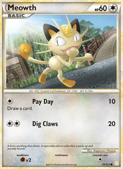 Meowth, HeartGold SoulSilver, no. 75