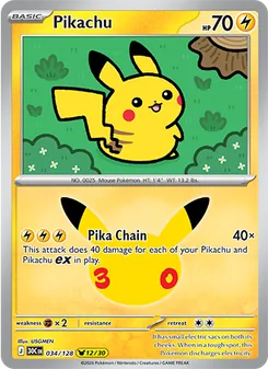 Pikachu, 30th Celebration, no. 034