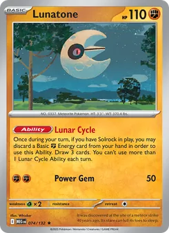 Lunatone, Mega Evolution, no. 074