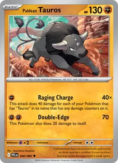Paldean Tauros, Phantasmal Flames, no. 048