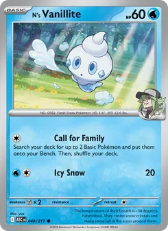 N's Vanillite, Ascended Heroes, no. 049