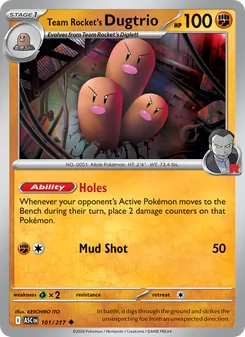 Team Rocket's Dugtrio, Ascended Heroes, no. 101