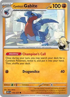 Cynthia's Gabite, Ascended Heroes, no. 110