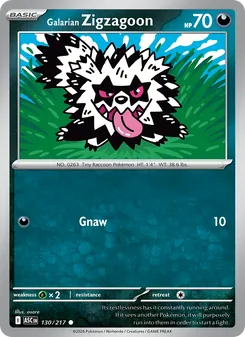 Galarian Zigzagoon, Ascended Heroes, no. 130