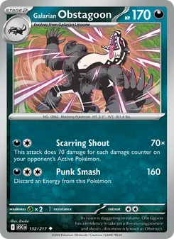 Galarian Obstagoon, Ascended Heroes, no. 132