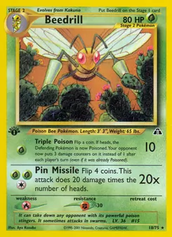 Beedrill, Neo Discovery, no. 18
