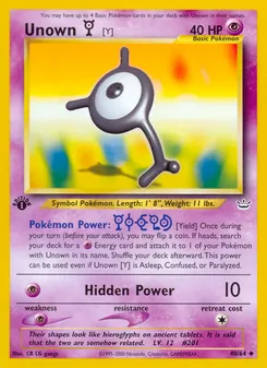 Unown [Y], Neo Revelation, no. 40