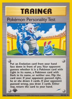 Pokémon Personality Test, Neo Destiny, no. 102