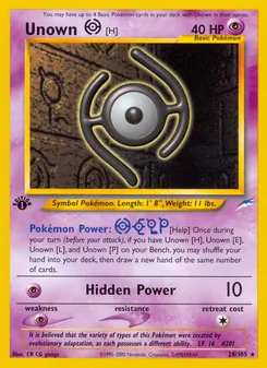 Unown [H], Neo Destiny, no. 28