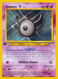 Unown [W], Neo Destiny, no. 29