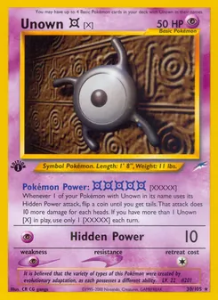 Unown [X], Neo Destiny, no. 30