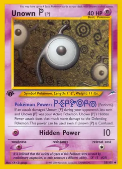 Unown [P], Neo Destiny, no. 58