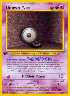 Unown [Q], Neo Destiny, no. 59