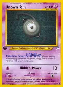 Unown [Z], Neo Destiny, no. 60