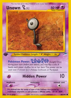Unown [L], Neo Destiny, no. 86