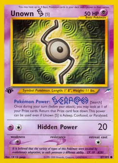 Unown [S], Neo Destiny, no. 87