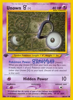 Unown [V], Neo Destiny, no. 89